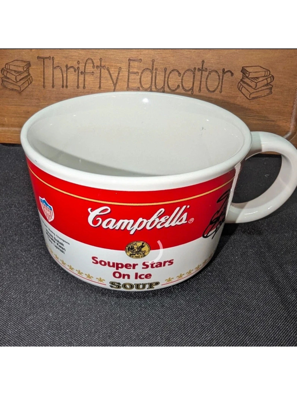 Vintage Campbell Souper Stars On Ice Mug Signed Kwan, Lipinski, Bobek-1998 15 oz